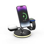 Brookstone 3-in-1 Wireless Charging Station Magnetic Charging Fast Wireless Charger Stand for iPhone 15,14,13,12 Pro Max Series, All iWatch Series & Android Phone with Qi Charging